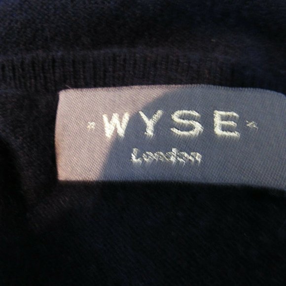 WYSE LONDON Navy Cashmere w/Gold Sequins Sweater - Picture 6 of 6